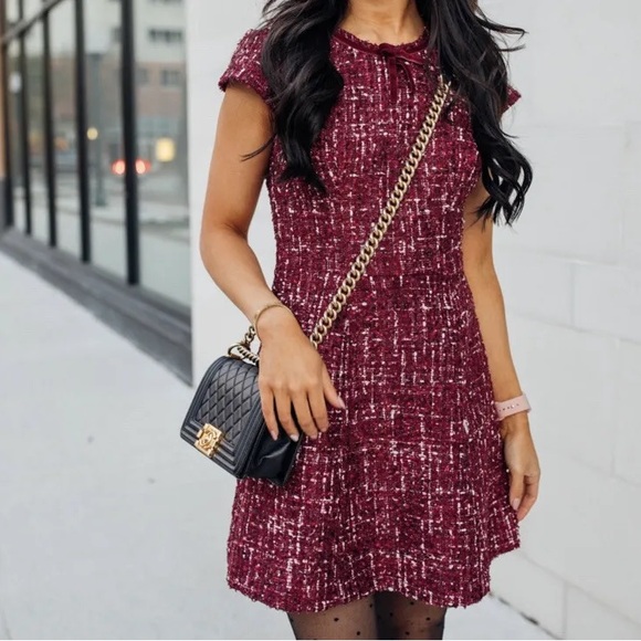 Gal Meets Glam Nell Tweed Dress - Picture 1 of 5